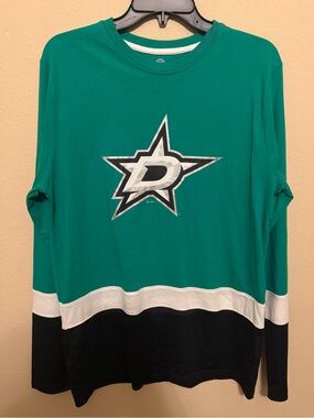 Dallas Stars NHL Men’s Medium Long Sleeve Jersey Style Shirt Green NWOT
